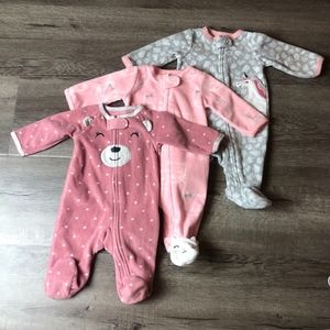 Carter's Newborn Girls Fleece Onesie Sleepers